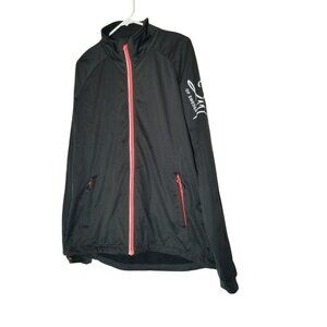 2117 Of Sweden Mens Black Softshell Jacket Size XXL With Red Accents & Zip Pocke